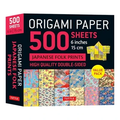 Afbeelding van Origami Paper 500 sheets Japanese Folk Prints 6&quot; (15 cm)