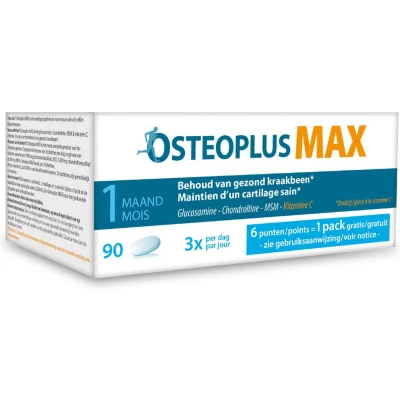 Afbeelding van Osteoplus tabletten Max Glucosamine, Chondroïtine, MSM en Vitamine C Voor Gezond Kraakbeen 90