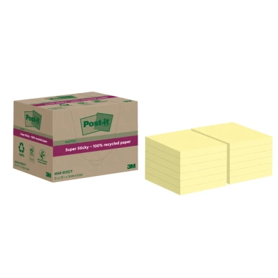 Afbeelding van Memoblok 3M Post it 654 RSS12CY 76mmX76mm geel