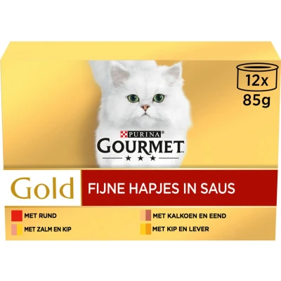 Afbeelding van 4x Gourmet Gold Multipack Fijne Hapjes Rood 12 x 85 gr
