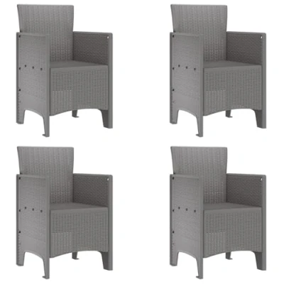 Afbeelding van vidaXL Tuinstoelen 4 stuks Lichtgrijs Poly Rattan