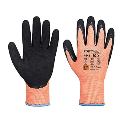 Afbeelding van Vis Tex winter HR snijbestendige Nitril handschoenen maat XL, OrBk