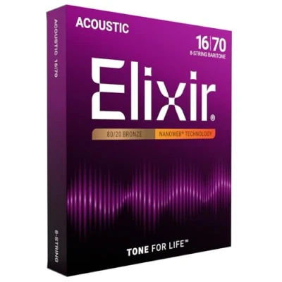 Afbeelding van Elixir 11308 Acoustic 80/20 Bronze Nanoweb Bariton 16 70
