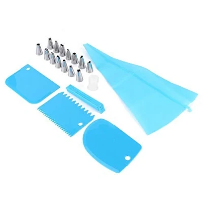 Afbeelding van Cake Baking Decorating Kit Supplies Set Tip met 20 RVS Icing Tips Piping Nozzles Cream Knijpzak Tool