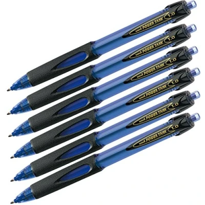 Afbeelding van uni ball® Powertank balpen met drukmechanisme, slagbreedte 0,4 mm, inktkleur: rood, 6 stuks blau, 1 stuk