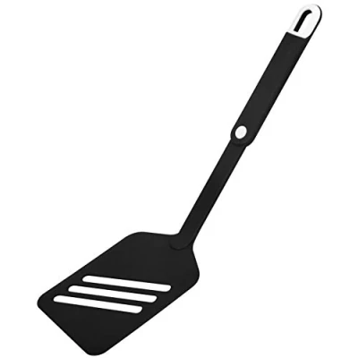Afbeelding van FACKELMANN 24037 spatel 30,0 cm, sleufspatel met praktische handgreep, functioneel deel van kunststof voor gecoate potten en pannen (kleur: zwart/wit), hoeveelheid: 1 stuk