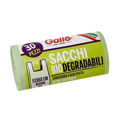 Afbeelding van GALLO Biologisch afbreekbare en compacte zaksluiting met handgrepen, 53 x 68 cm 30 L Medium