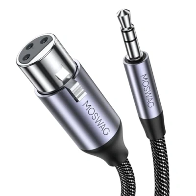 Afbeelding van MOSWAG 3.5mm Mannelijk naar XLR Vrouwelijke, Professionele Kabel, Microfoon Kabel voor Microfoons, Versterkers, Hifi Mengpaneel, Opnamestudio, 3 Pin Gebalanceerde,3M