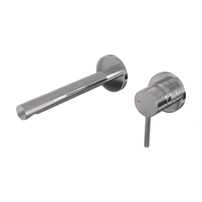 Afbeelding van Brauer Chrome Edition Wastafelmengkraan inbouw rechte uitloop links hendel lang smal model A 1 chroom