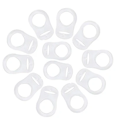 Afbeelding van JZK 12 stuks transparante siliconen knoopring fopspeen houder clip adapter voor baby MAM
