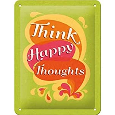 Afbeelding van Think Happy Thoughts Metalen Wandplaat