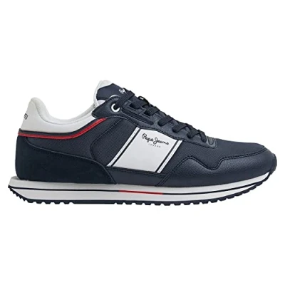 Afbeelding van Pepe Jeans Heren Tour Club Basic ss23 Sneaker, marineblauw, 43 EU