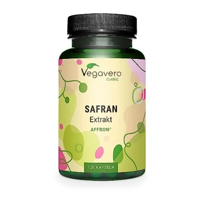 Afbeelding van Vegavero SAFFRAAN capsules 30 mg Affron® saffraanextract (3:1) uit Spanje 3,5% Safranal &amp; Crocine Veganistisch en zonder toevoegingen