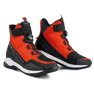 Afbeelding van SHIMA Takeshi Motorschoenen voor mannen, versterkte straatrijschoenen met ATOP sluitsysteem, enkelsteun, antislip zool, schakelgreep, rood, 46 EU