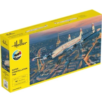 Afbeelding van 1:72 Heller 58391 Lockheed Super Constellation TWA Vliegtuig Starter Kit Plastic Modelbouwpakket
