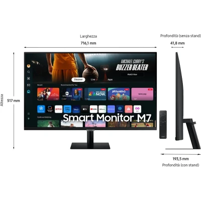 Afbeelding van Samsung Smart M7 LS32DM700UUXEN 32 4K Ultra HD VA Monitor