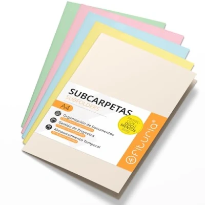 Afbeelding van Documentenmap van karton, A4, map papier, 180 g, voor documenten, verpakking met 50 gekleurde mappen archiveren en sorteren, horeca (zacht assortiment)
