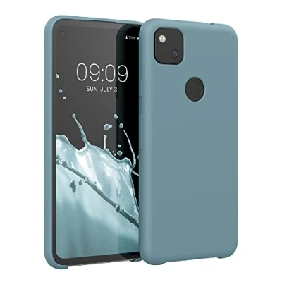 Afbeelding van kwmobile telefoonhoesje geschikt voor Google Pixel 4a Hoesje met siliconen coating Smartphone case in antieksteen
