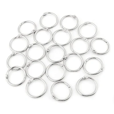 Afbeelding van Verbindingsringen 3 Maten 20PCS Metalen Clip Boek Ring Boekbinder Split Sleutelhanger Album Plakboek Zilver (25mm)
