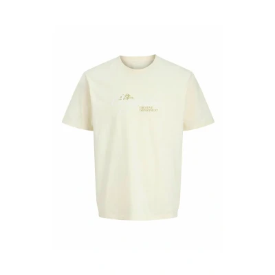Afbeelding van Jack &amp; Jones Rundhalsausschnitt Tshirt print, Heren, Maat: Small, Antique white
