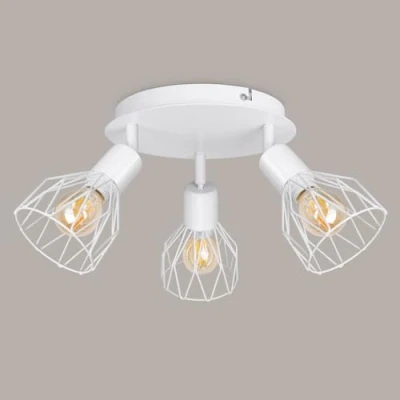 Afbeelding van Kimjo kroonluchter verstelbare plafondspots, 3 Indoor Wandspots, E14 Witte LED Plafondlamp, Plafondlamp voor Woonkamer Gang, Max. 40W zonder lamp