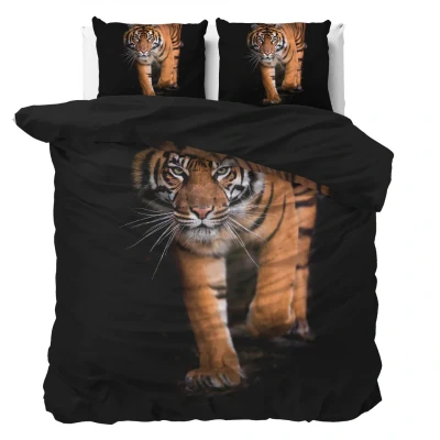 Afbeelding van Sleeptime Tiger Icon Dekbedovertrek Tweepersoons 200X200/260 + 2 x kussenslopen 60x70 Zwart