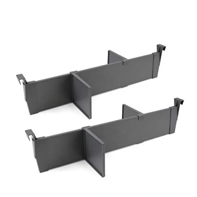 Afbeelding van Emuca Verstelbare lade organizer kit, aluminium en kunststof, antraciet grijs, 600mm