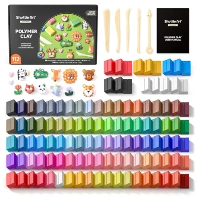 Afbeelding van Shuttle Art 117 stuks kleine blok polymeer klei kit, 95 unieke kleuren en extra basiskleuren, 5 modellering gereedschappen, niet giftig, plakkerig, doe het zelf kunst ambachtelijke cadeau