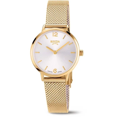 Afbeelding van Boccia 3345 03 Horloge titanium staal goud en zilverkleurig 28 mm