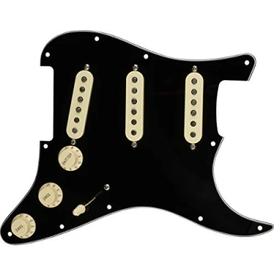 Afbeelding van Fender Pre Wired Strat Pickguard Original &#039;57/&#039;62 SSS (Black) Single coil pickup voor gitaren
