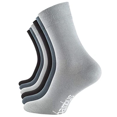 Afbeelding van Vincent Creation bamboesokken voor dames en heren, zachte ademende in verpakking van 6 of 9 stuks, zwart, beige, marineblauw, mix, paar assortiment (grijs, stargazer, zwart), 43 46