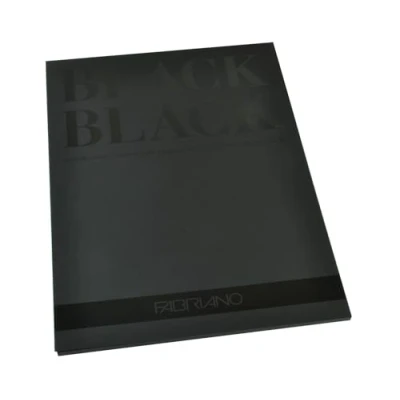 Afbeelding van Fabriano Honsell 19100391 zwart blok, diepzwart papier met mat ongecoat oppervlak, 300 g/m², 24 x 32 cm, 20 vellen, ideaal voor pastels, kleurpotloden en markers