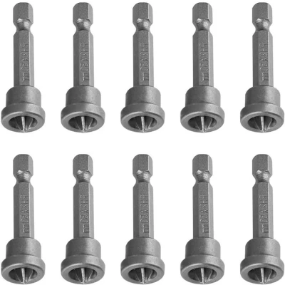 Afbeelding van 10 delige set magnetische schroevendraaierbits 50 mm PH2 met zeskantschacht