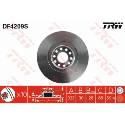 Afbeelding van Trw Remschijf DF4209S
