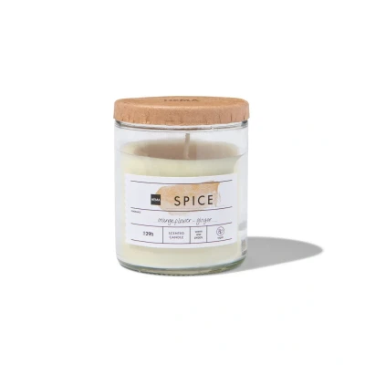 Afbeelding van HEMA Geurkaars In Glas Ø6.5 Spice (wit)