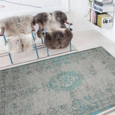Afbeelding van Vintage vloerkleed Fading world Jade Oyster 8259 140x200cm Louis de Poortere