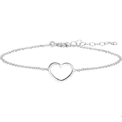 Afbeelding van Zilver Gerhodineerde Armband hart 1 1324193