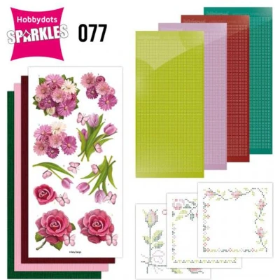 Afbeelding van Sparkles Set 77 Amy Design Pink Flowers