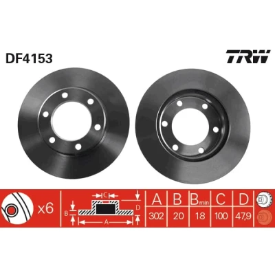 Afbeelding van Trw Remschijf DF4153