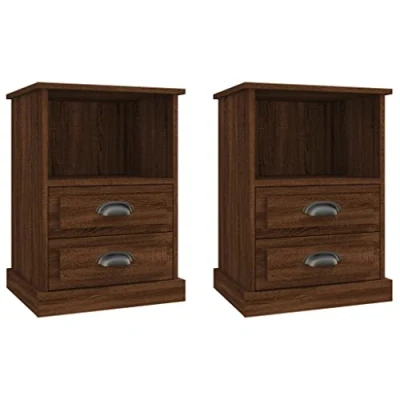 Afbeelding van vidaXL Nachtkastjes 2 st 43x36x60 cm bewerkt hout bruin eikenkleur
