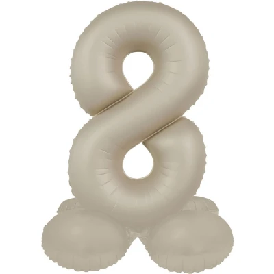 Afbeelding van Folat Staande folieballon Cijfer 8 Creamy Latte 72 cm