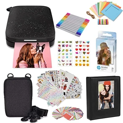 Afbeelding van HP Tandwiel Draagbare 2x3 inch Instant Foto Printer (Zwart) Startersbundel