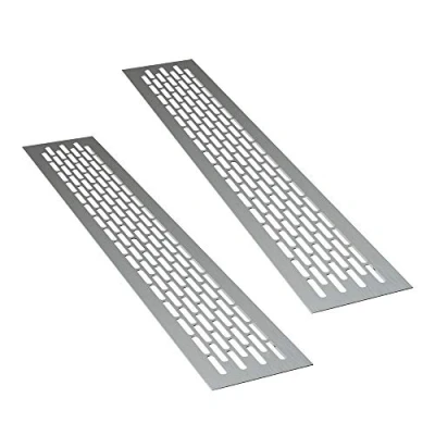 Afbeelding van sossai® aluminium ventilatierooster Alucratis (2 stuks) Rechthoekig afmetingen: 48 x 8 cm Kleur: alu afvoerluchtrooster