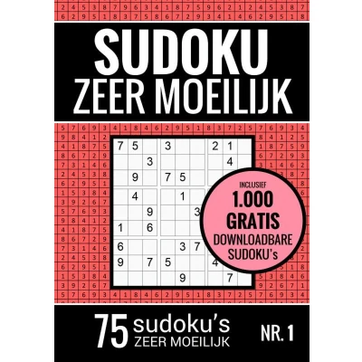 Afbeelding van Sudoku Zeer Moeilijk Puzzelboek: 75 Moeilijke Puzzels voor Volwassenen en Ouderen: Urenlang Puzzelplezier