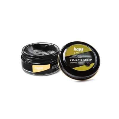 Afbeelding van Kaps Schoencreme schoensmeer verzorgt het leer en geeft glans (118) Zwart 50ml