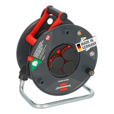 Afbeelding van Brennenstuhl Garant V2 IP44 Kabelhaspel 40m buiten (Made in Germany, 3 veiligheidscontactdozen met verbeterde aanraakbeveiliging, speciaal plastic)