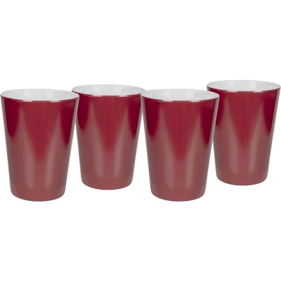 Afbeelding van Bo Camp Beker Two Tone Melamine 4 Stuks Rood