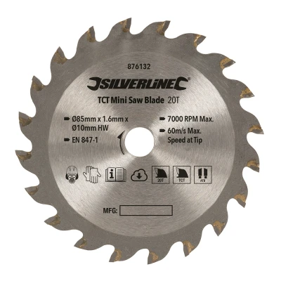 Afbeelding van Silverline TCT mini zaagblad 85 mm diameter 10 asgat 20 tanden