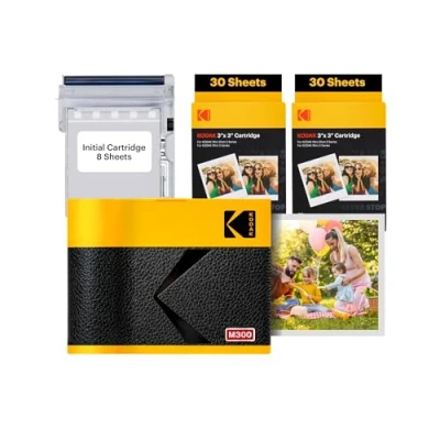 Afbeelding van KODAK Mini 3 ERA 4PASS mobiele fotoprinter (7,6 x 7,6 cm) + 8 vellen inbegrepen 60 cartridge, geel