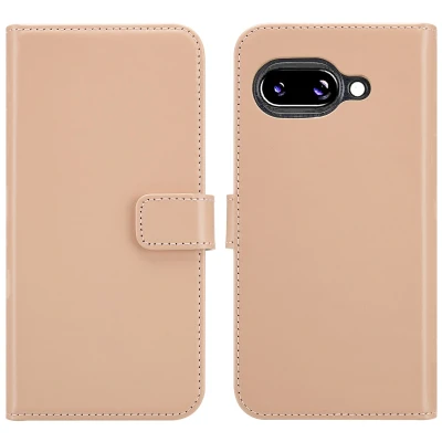 Afbeelding van Google Pixel 9A Hoesje Echt leder Selencia Bookcase Roze Telefoonhoesje